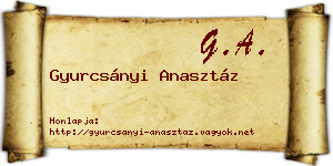 Gyurcsányi Anasztáz névjegykártya